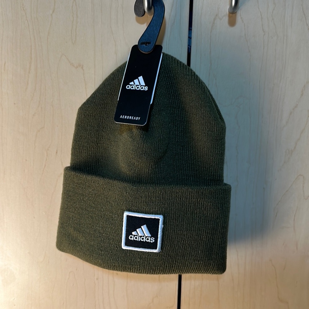 Army green beanie. Brand new, never worn.